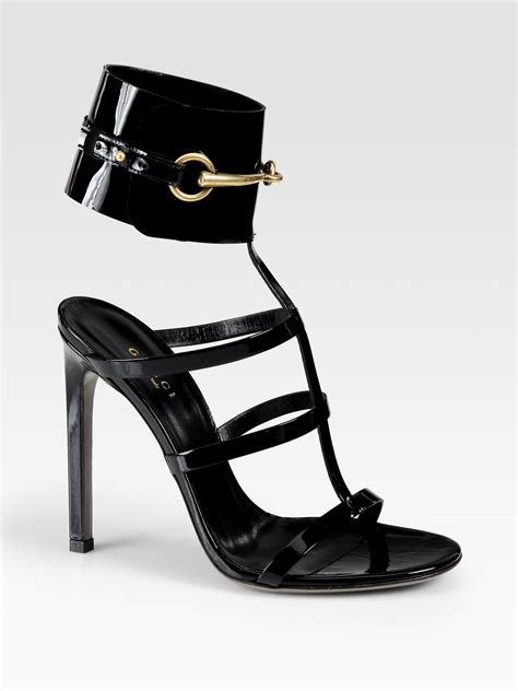 gucci patent leather horsebit sandal|Gucci Horsebit sandals heels.